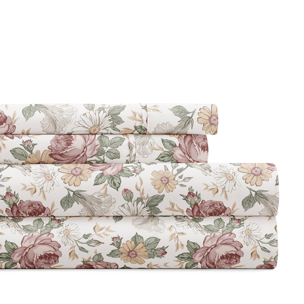 Blooming Floral 4-Piece Pattern Sheet Set (Sale) - Linens And Hutch