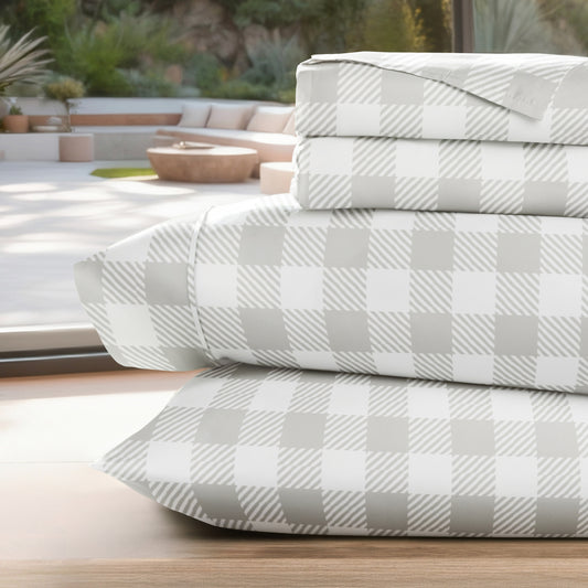 Country Plaid Pattern 4-Piece Sheet Set