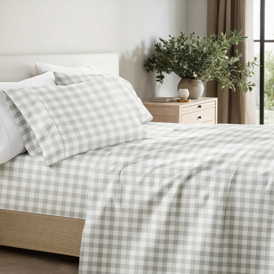 Country Plaid Pattern 4-Piece Sheet Set