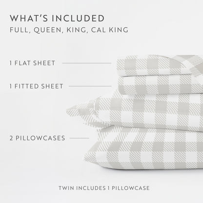Country Plaid Pattern 4-Piece Sheet Set
