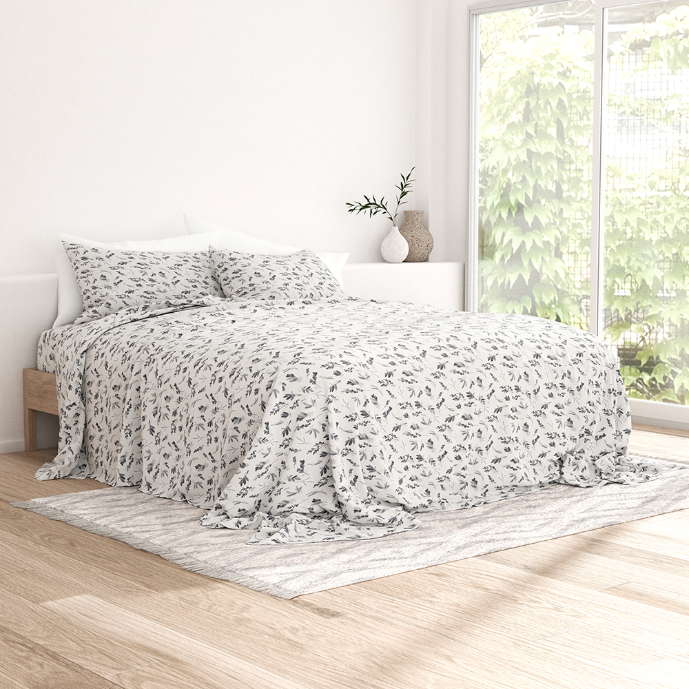 Botanical 4-Piece Flannel Sheet Set (Sale) - Linens And Hutch