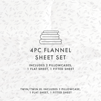 Botanical 4-Piece Flannel Sheet Set (Sale) - Linens And Hutch