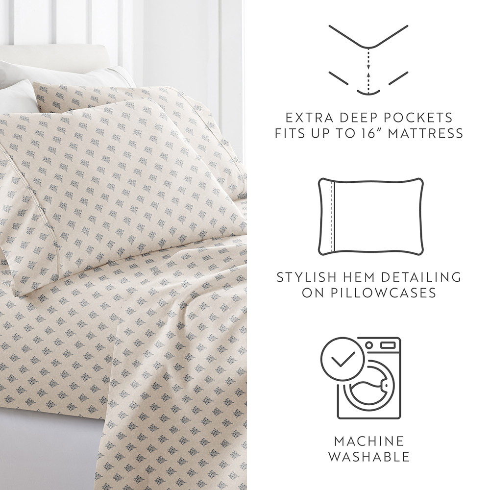 Floral Bouquet 4-Piece Pattern Sheet Set (Sale) - Linens And Hutch