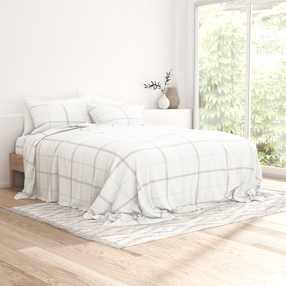 Checkered 4-Piece Flannel Sheet Set (Sale) - Linens And Hutch