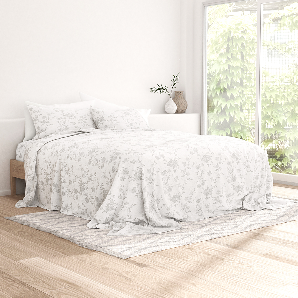 Sylvan Rose 4-Piece Flannel Sheet Set (Sale) - Linens And Hutch