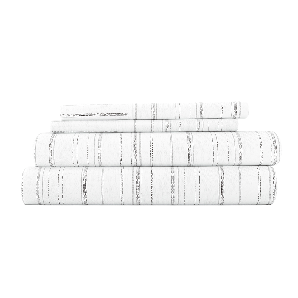 Weathered Stripe 4-Piece Flannel Sheet Set (Sale) - Linens And Hutch