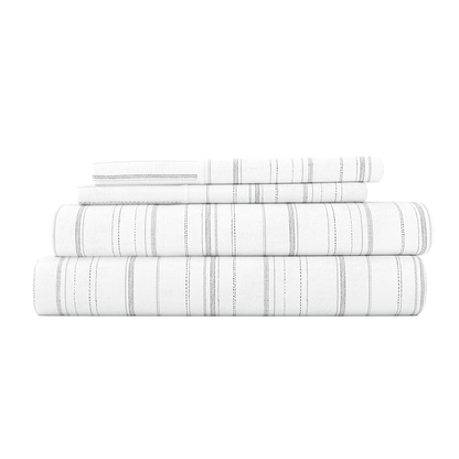 Weathered Stripe 4-Piece Flannel Sheet Set (Sale) - Linens And Hutch