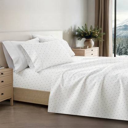 Candy Cane Patterned 4-Piece Sheet Set