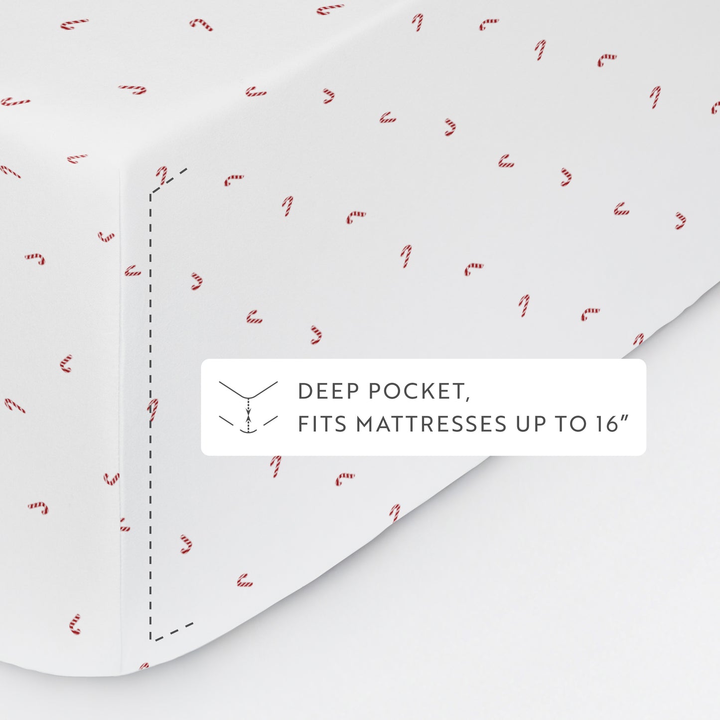 Candy Cane Patterned 4-Piece Sheet Set