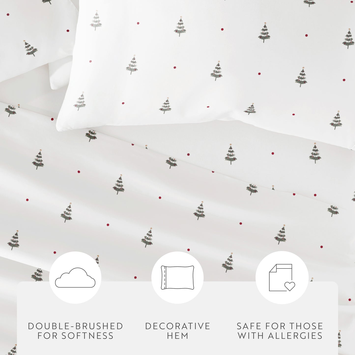 Christmas Tree Patterned 4-Piece Sheet Set