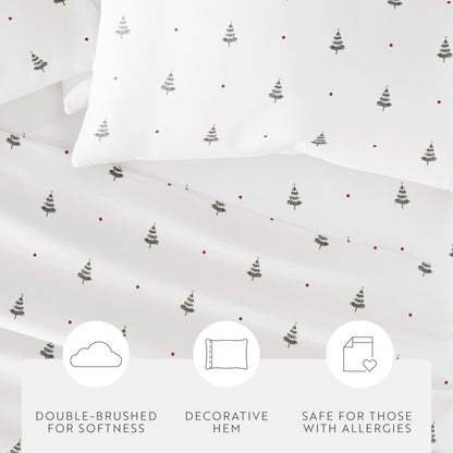 Christmas Tree Patterned 4-Piece Sheet Set