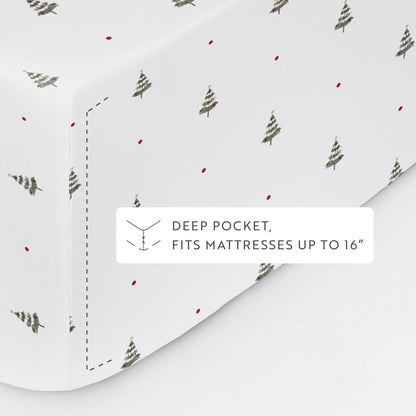 Christmas Tree Patterned 4-Piece Sheet Set