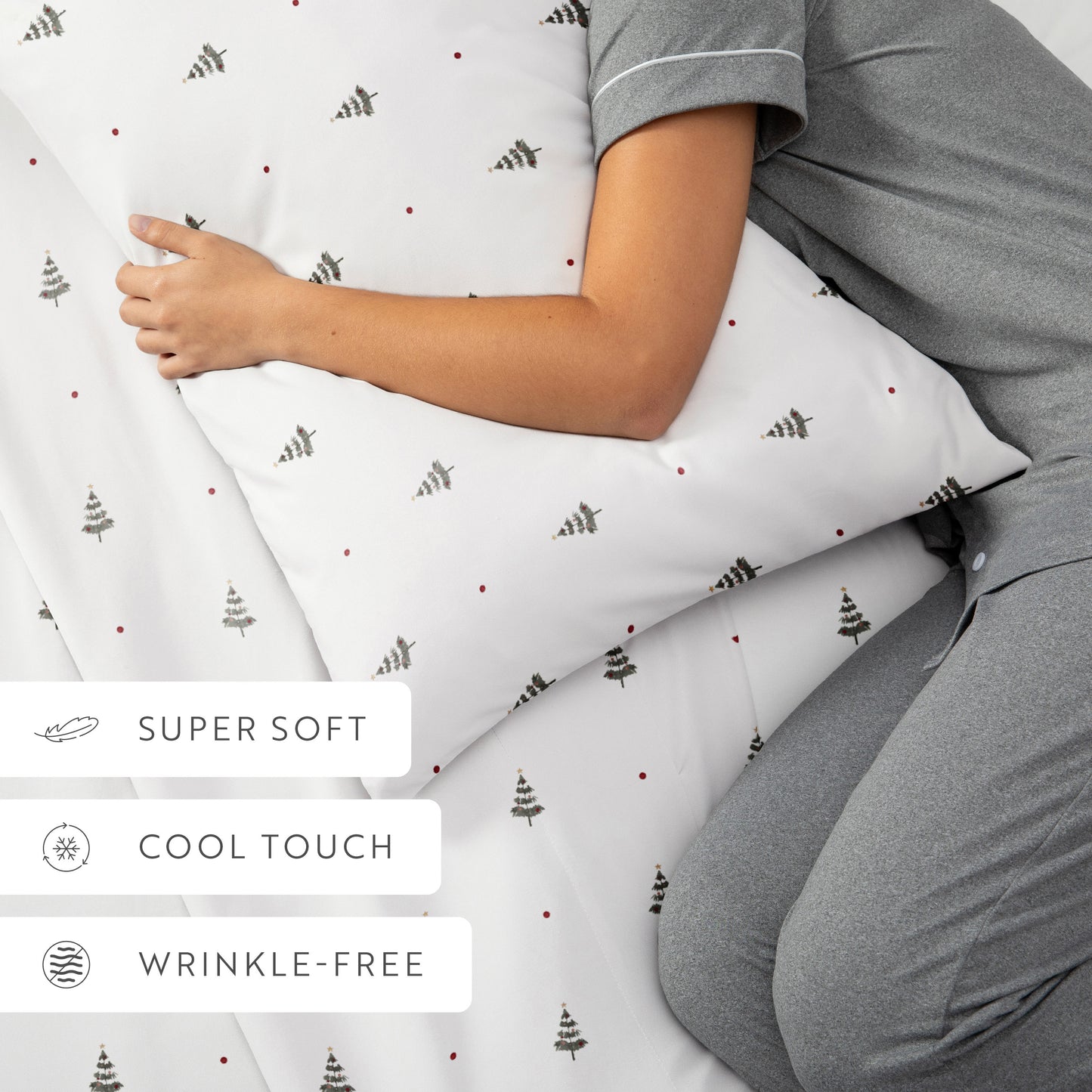 Christmas Tree Patterned 4-Piece Sheet Set