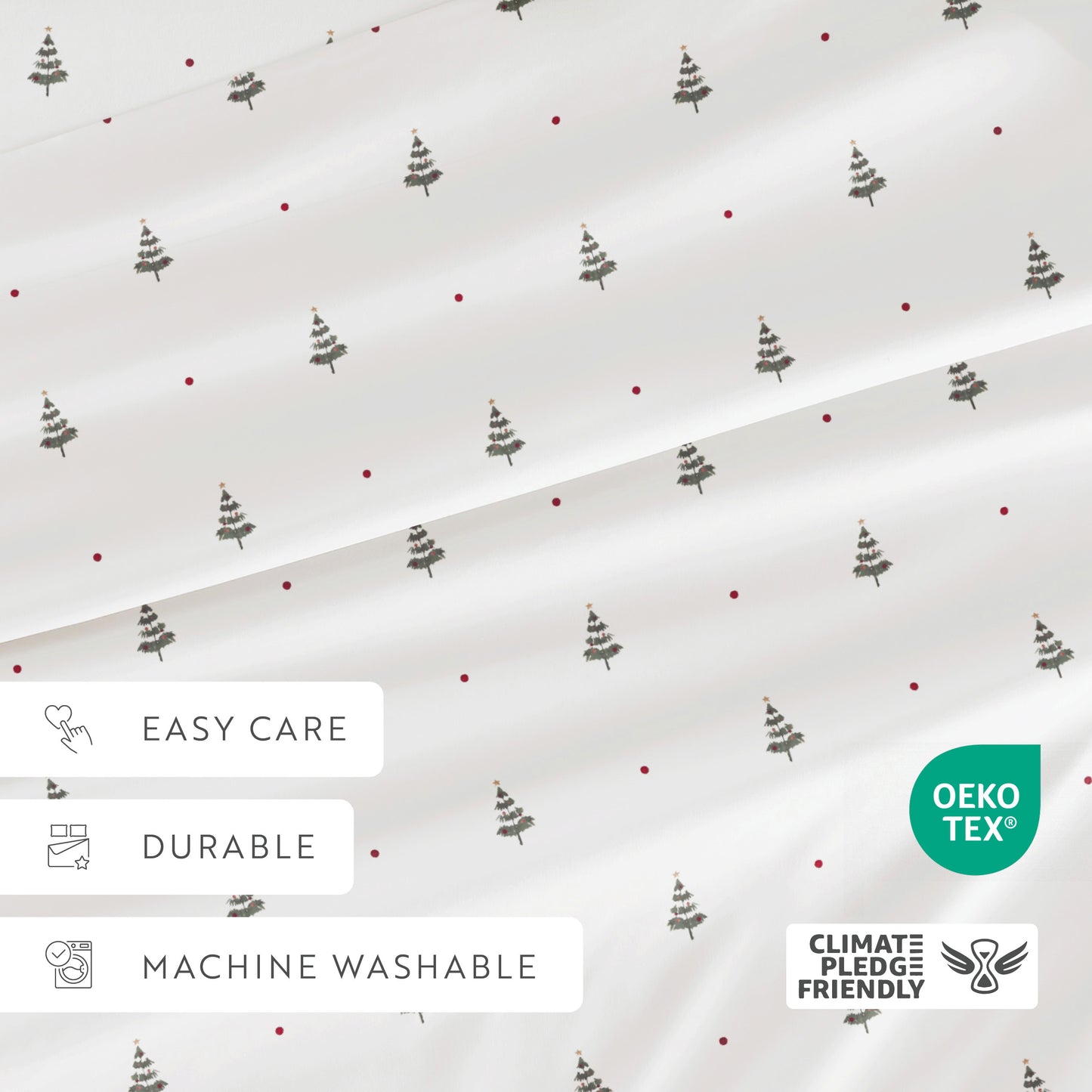 Christmas Tree Patterned 4-Piece Sheet Set
