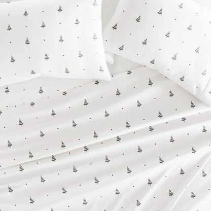 Christmas Tree Patterned 4-Piece Sheet Set