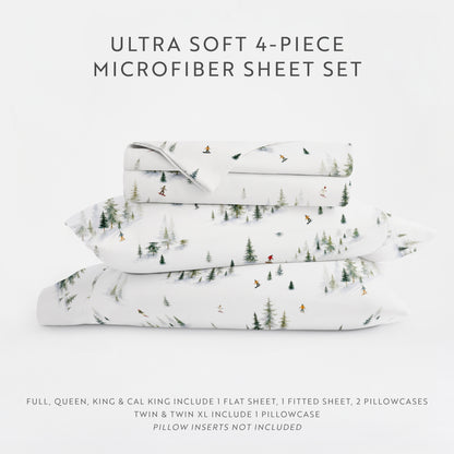 Evergreen Slopes Pattern 4-Piece Sheet Set - Sale