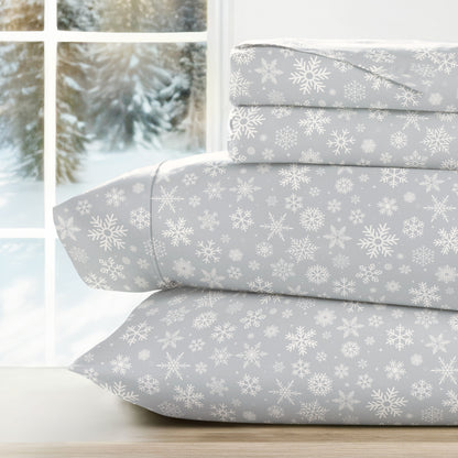 1 Let It Snow Patterned 4-Piece Sheet Set