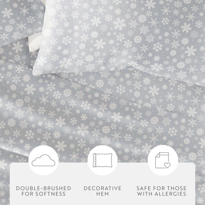1 Let It Snow Patterned 4-Piece Sheet Set