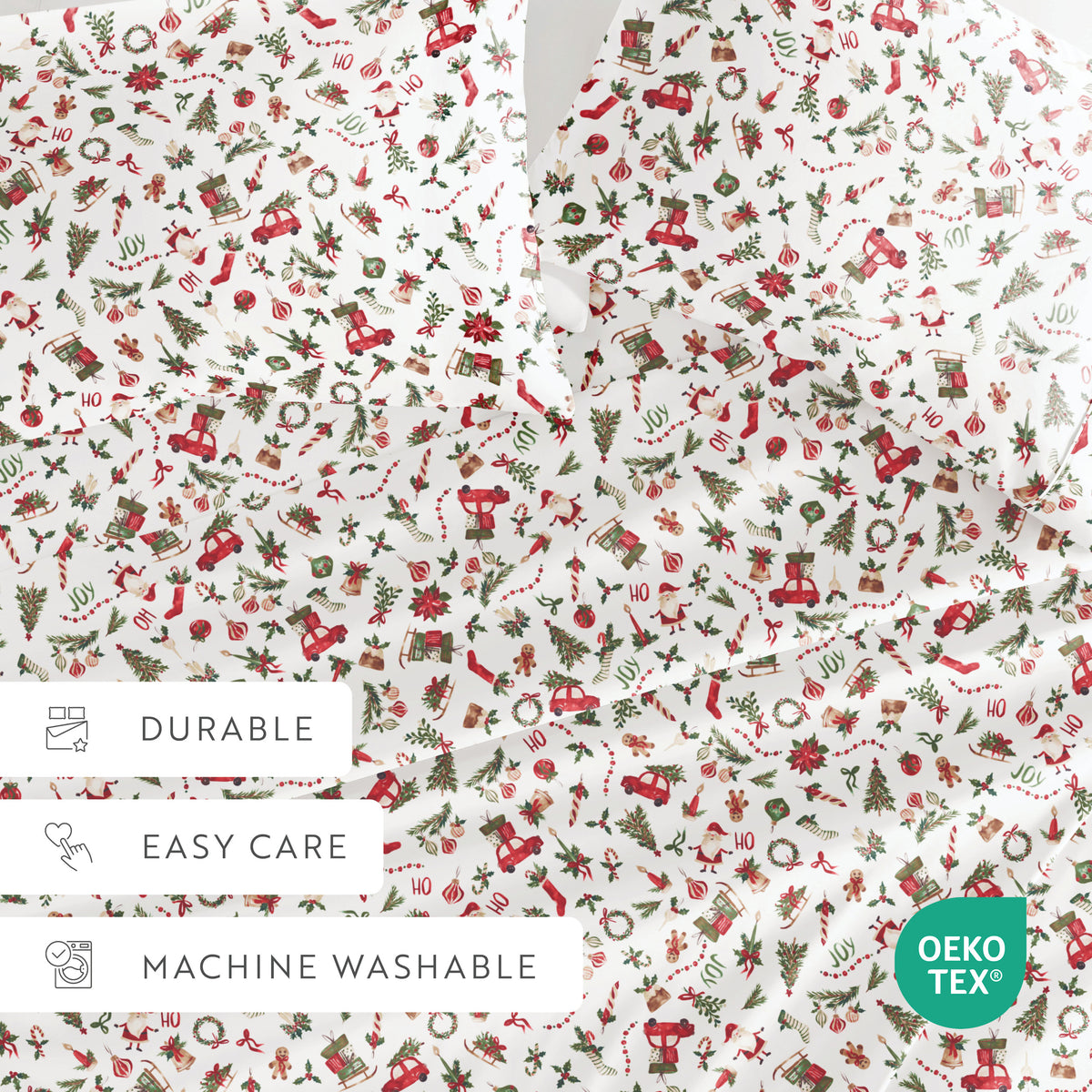 Nostalgic Christmas Pattern 4-Piece Sheet Set