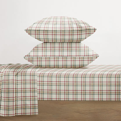 Holiday Plaid Pattern 4-Piece Sheet Set