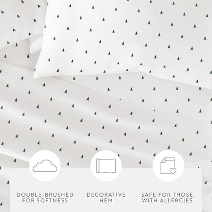 1 Pine Tree Patterned 4-Piece Sheet Set