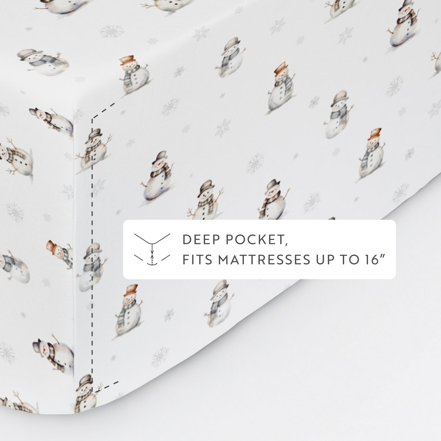 Vintage Snowman Patterned 4-Piece Sheet Set
