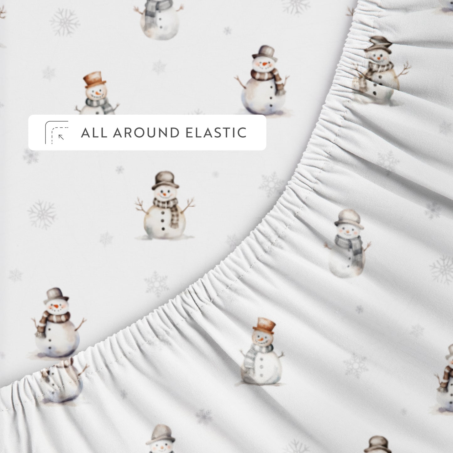 Vintage Snowman Patterned 4-Piece Sheet Set