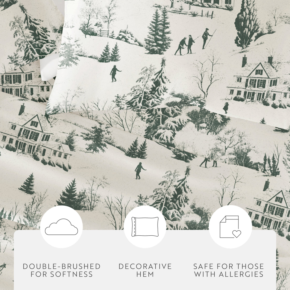 Holiday Toile Pattern 4-Piece Sheet Set