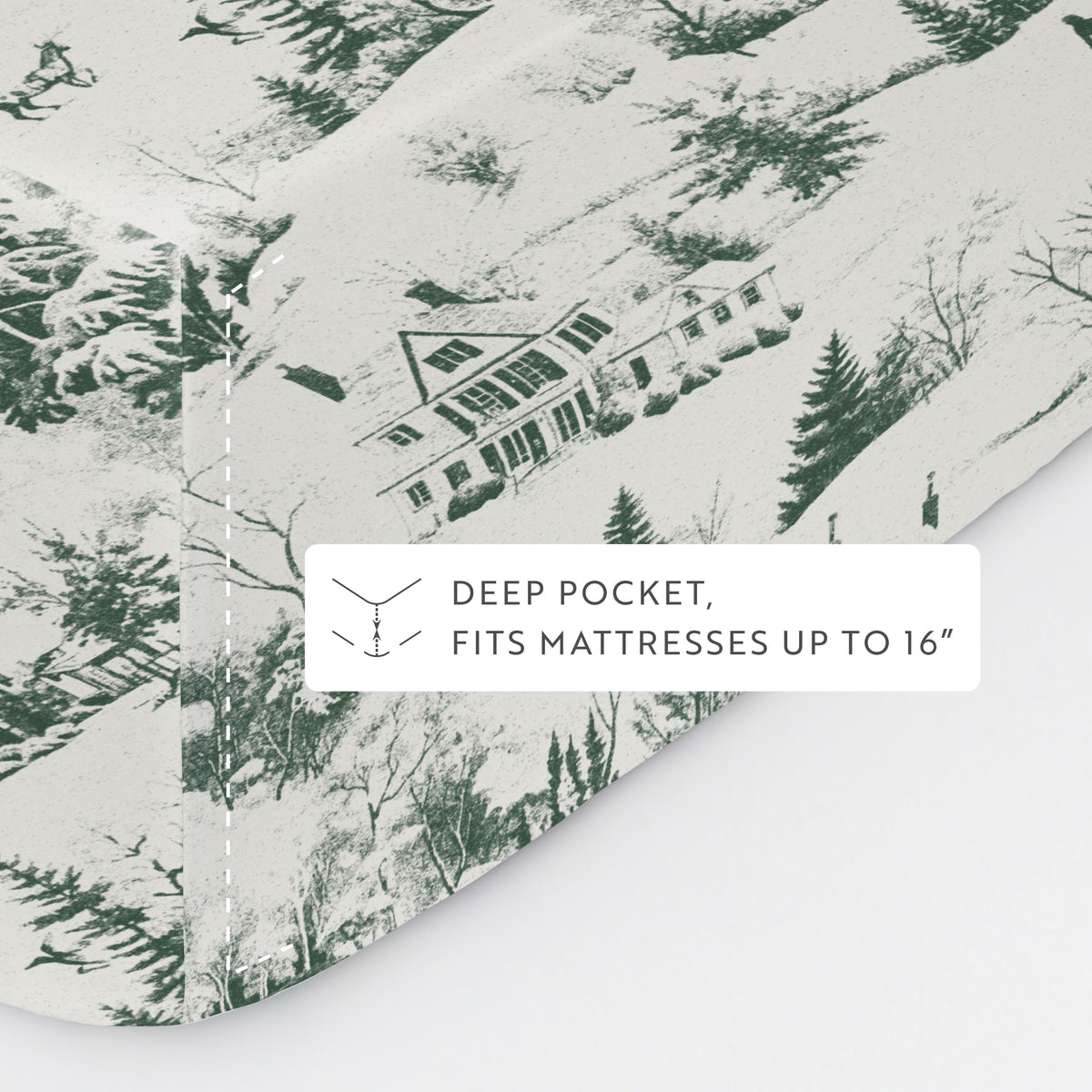 Holiday Toile Pattern 4-Piece Sheet Set