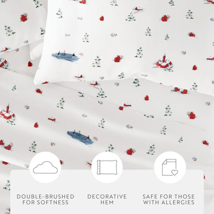 Christmas Village Pattern 4-Piece Sheet Set