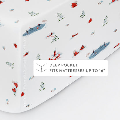 Christmas Village Pattern 4-Piece Sheet Set