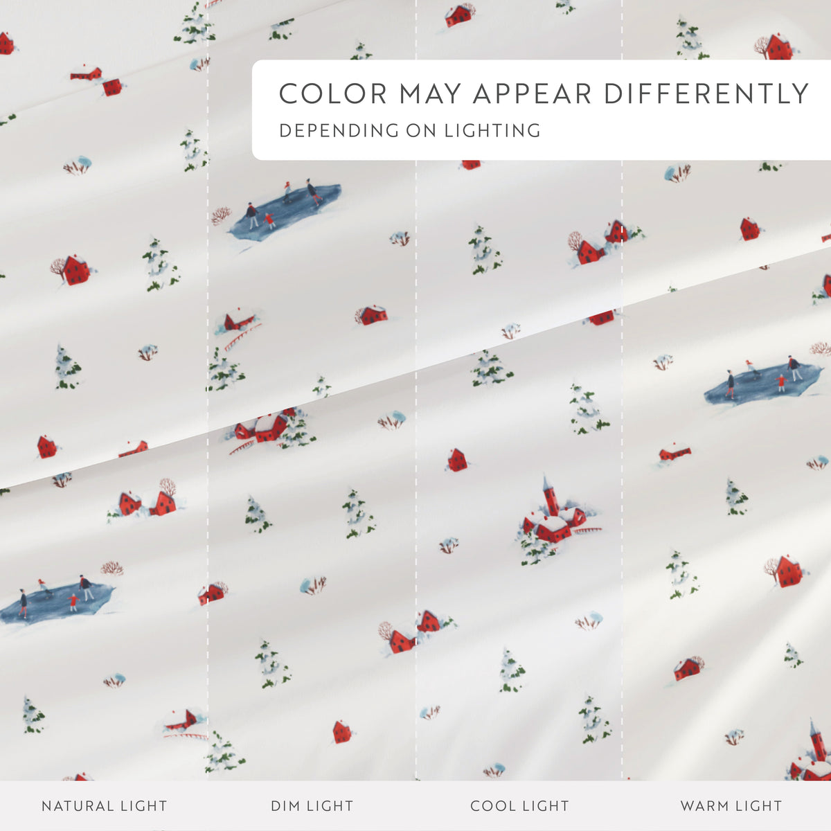 Christmas Village Pattern 4-Piece Sheet Set