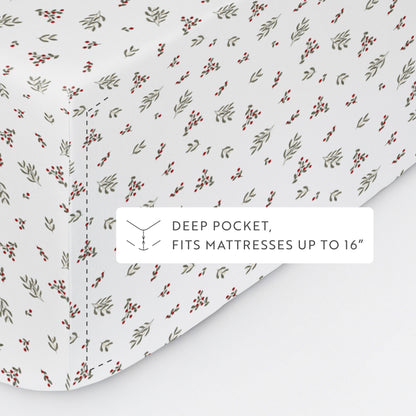 Winter Berries Patterned 4-Piece Sheet Set