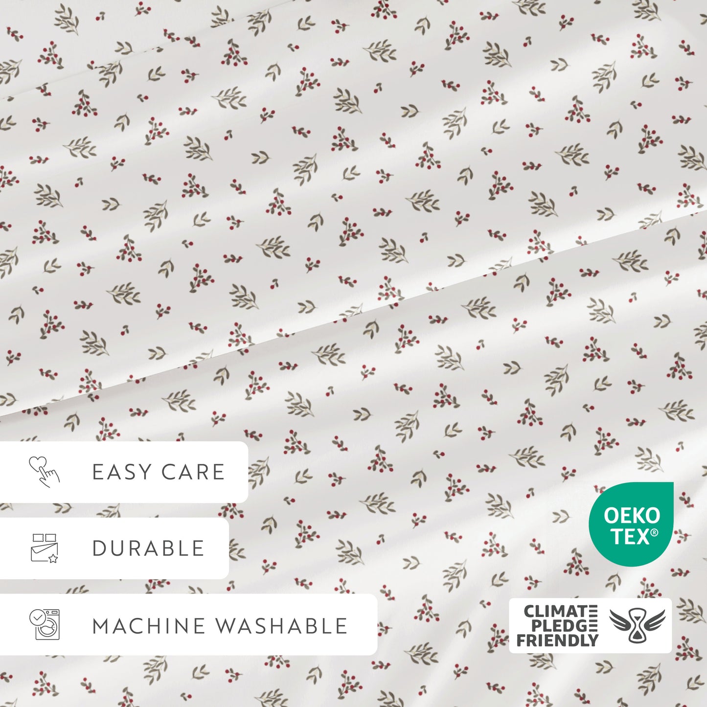 Winter Berries Patterned 4-Piece Sheet Set