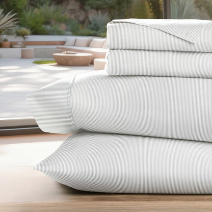 Pinstriped Pattern 4-Piece Sheet Set