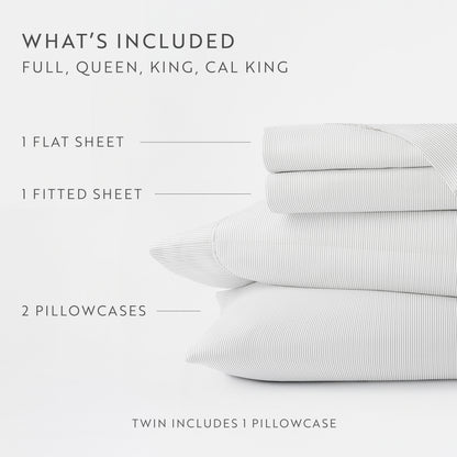 Pinstriped Pattern 4-Piece Sheet Set