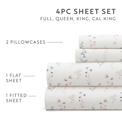 Painted Meadow 4-Piece Pattern Sheet Set (Sale) - Linens And Hutch