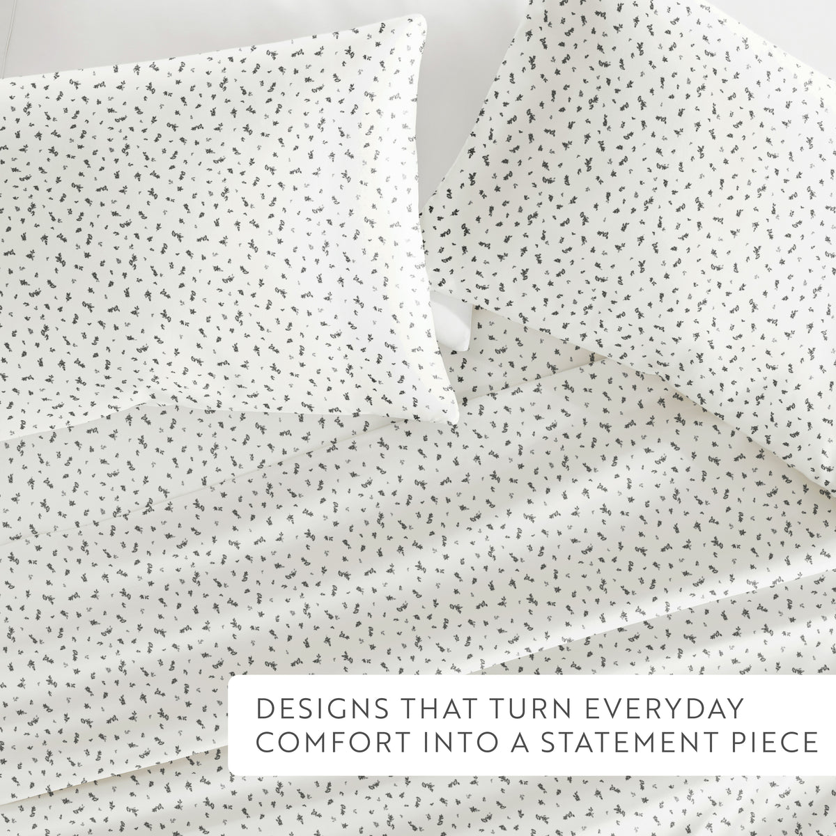 Spotted Leaves Pattern 4-Piece Sheet Set