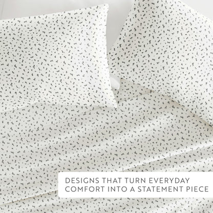 Spotted Leaves Pattern 4-Piece Sheet Set