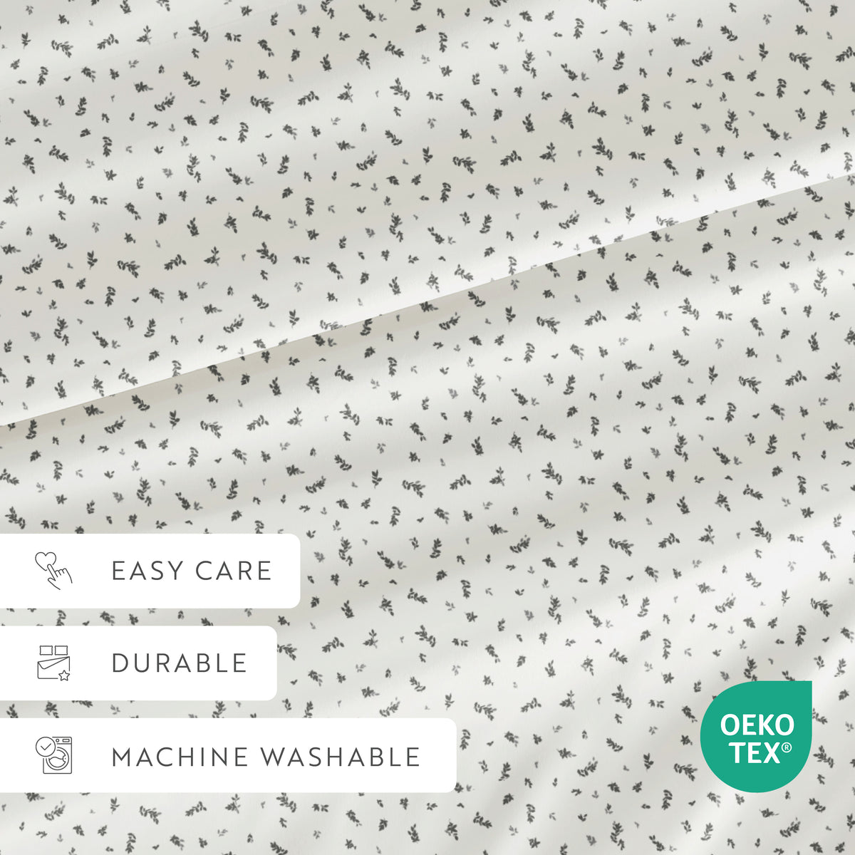 Spotted Leaves Pattern 4-Piece Sheet Set