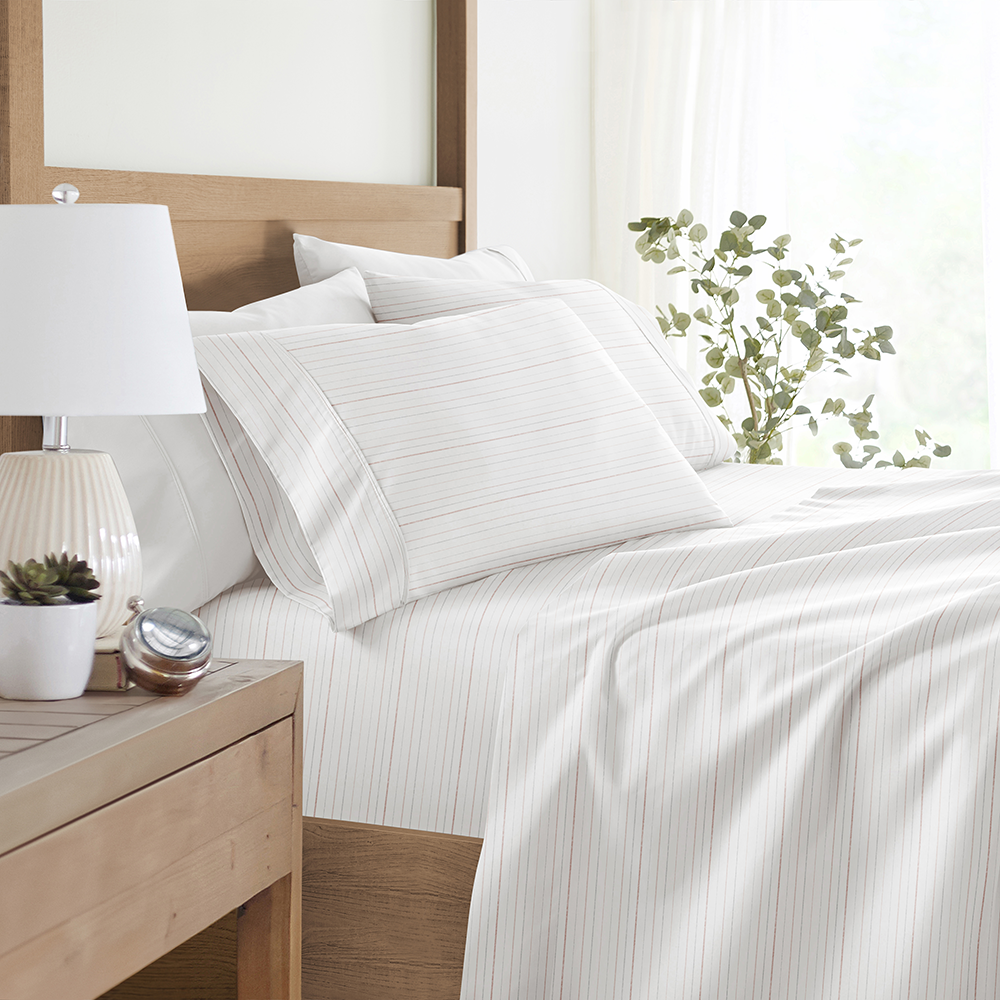 Soft Stitch Stripe 4-Piece Pattern Sheet Set (Sale) - Linens And Hutch
