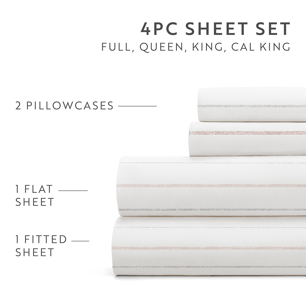 Soft Stitch Stripe 4-Piece Pattern Sheet Set (Sale) - Linens And Hutch