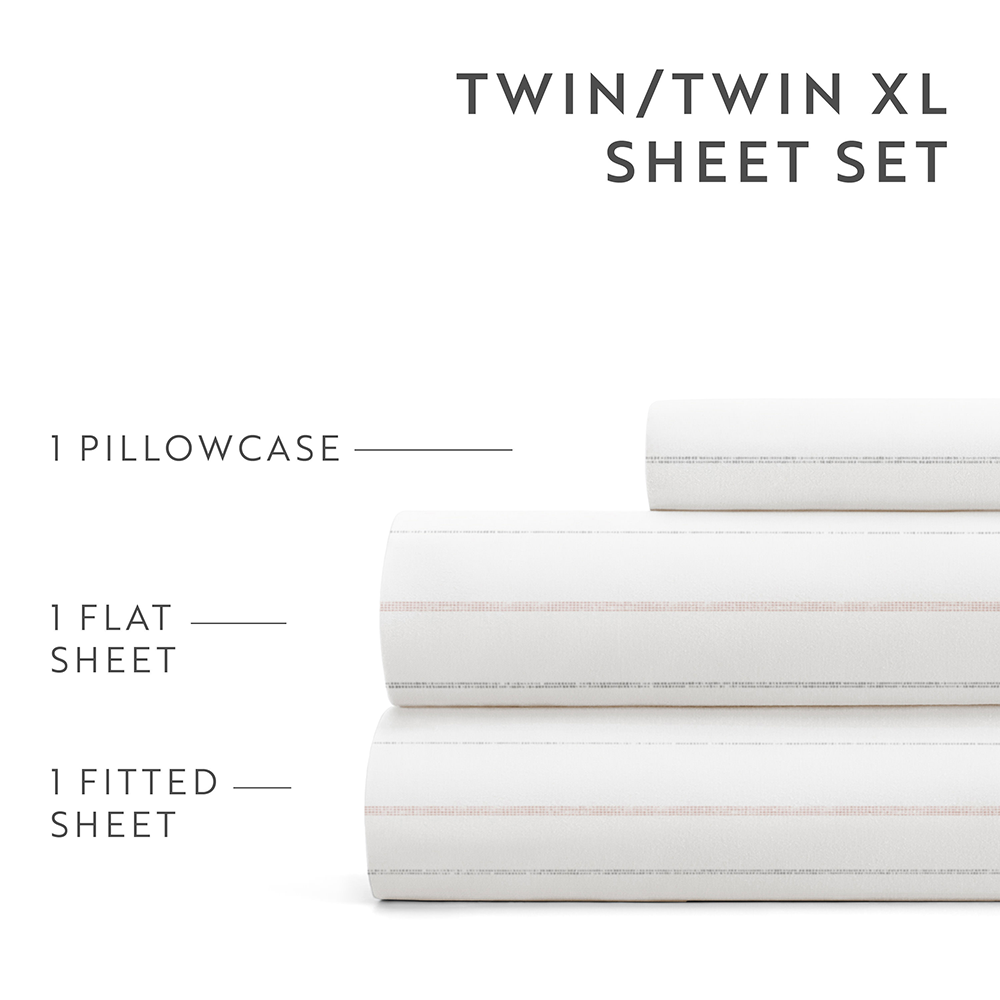 Soft Stitch Stripe 4-Piece Pattern Sheet Set (Sale) - Linens And Hutch
