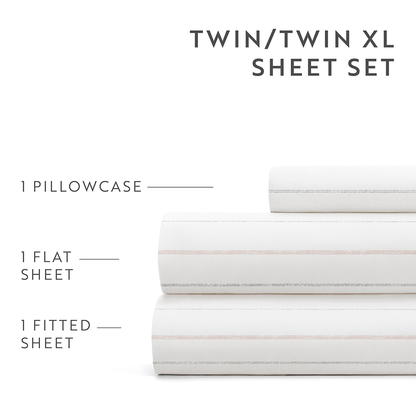 Soft Stitch Stripe 4-Piece Pattern Sheet Set (Sale) - Linens And Hutch