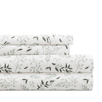 Tossed Foliage 4-Piece Pattern Sheet Set - Sale - Linens And Hutch