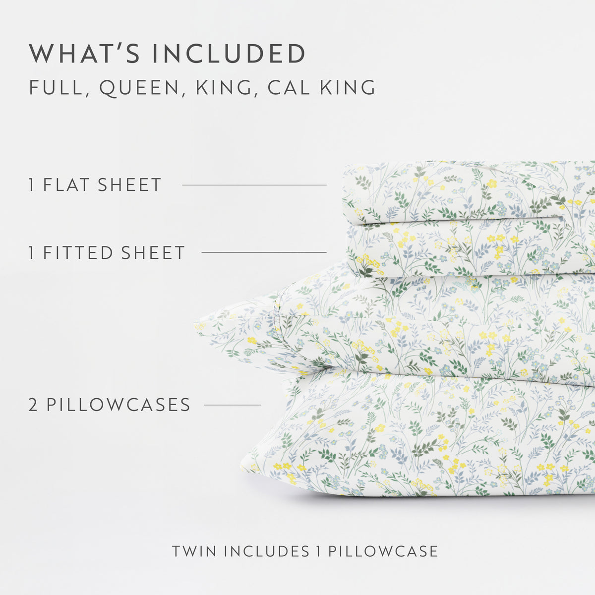 Wildflower Pattern 4-Piece Sheet Set
