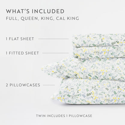 Wildflower Pattern 4-Piece Sheet Set