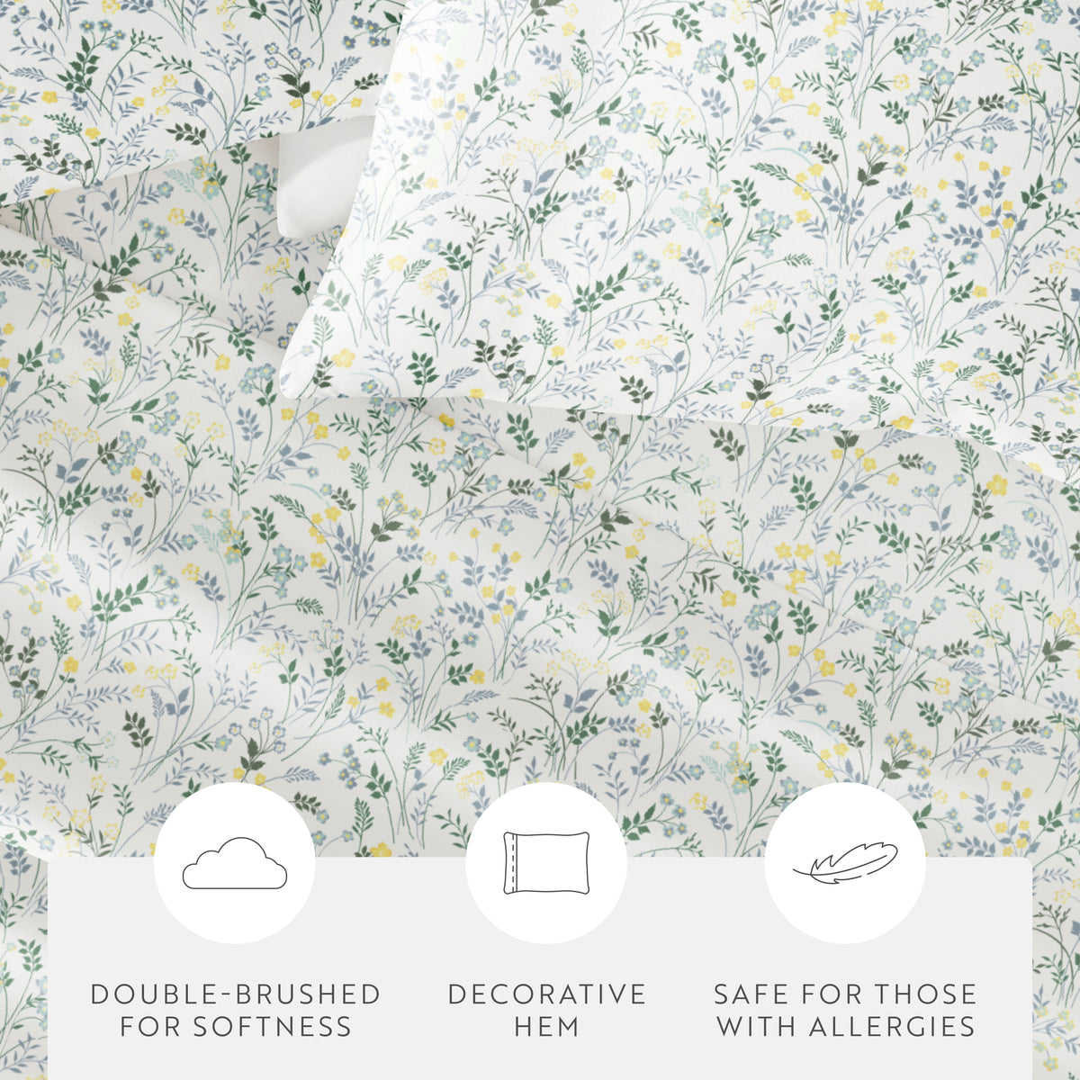 Wildflower Pattern 4-Piece Sheet Set