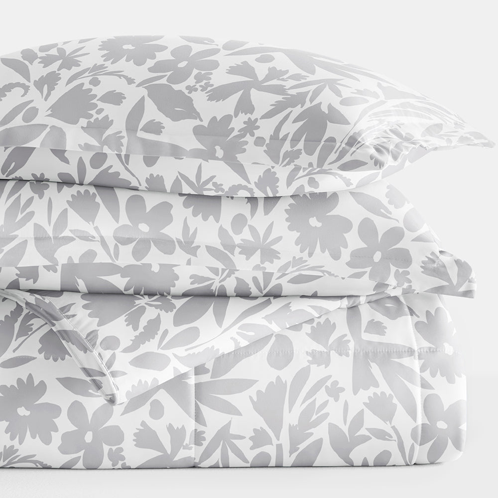 Abstract Garden Patterned Down-Alternative Comforter Set (Sale) - Linens And Hutch