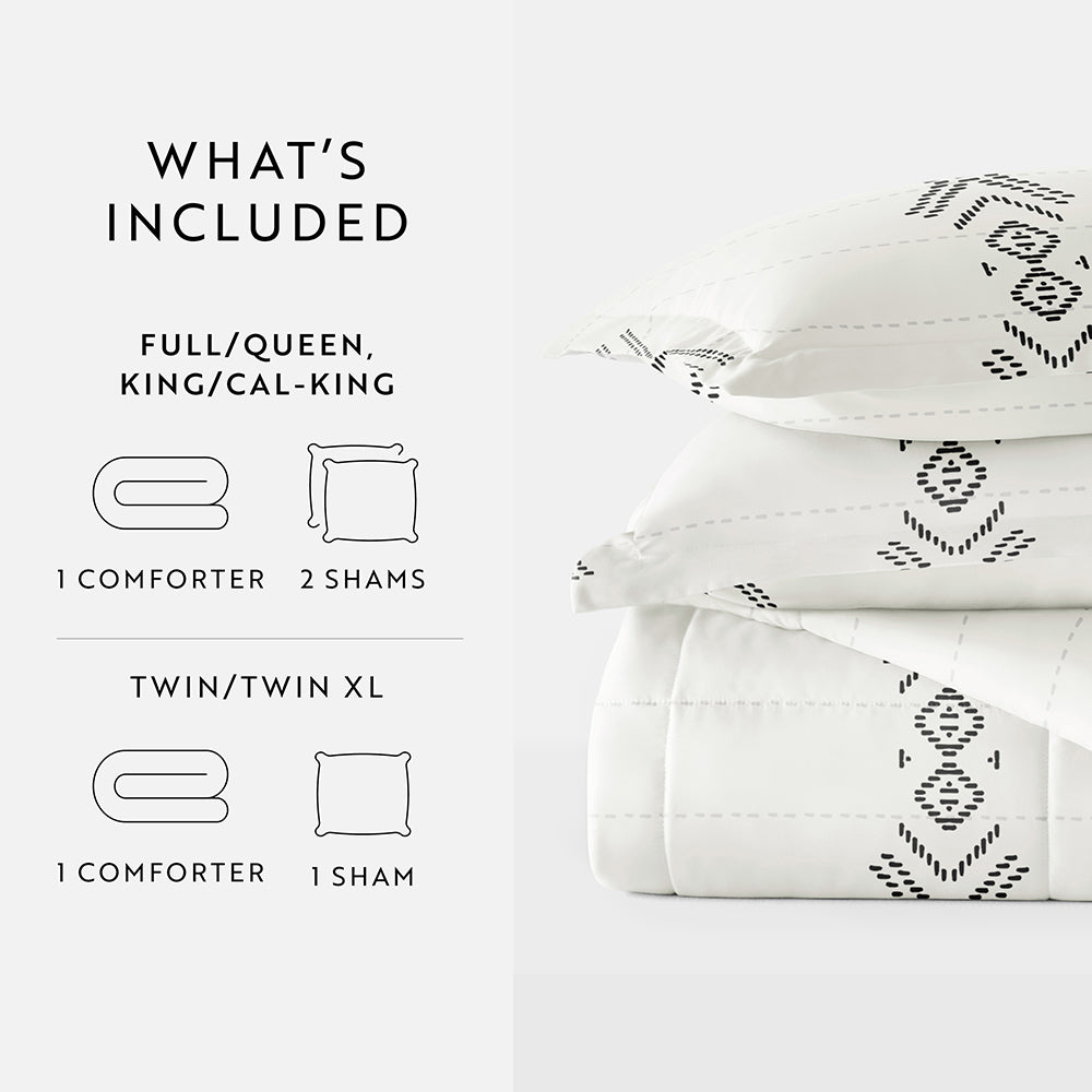 Urban Stitch Patterned Down-Alternative Comforter Set (Sale) - Linens And Hutch